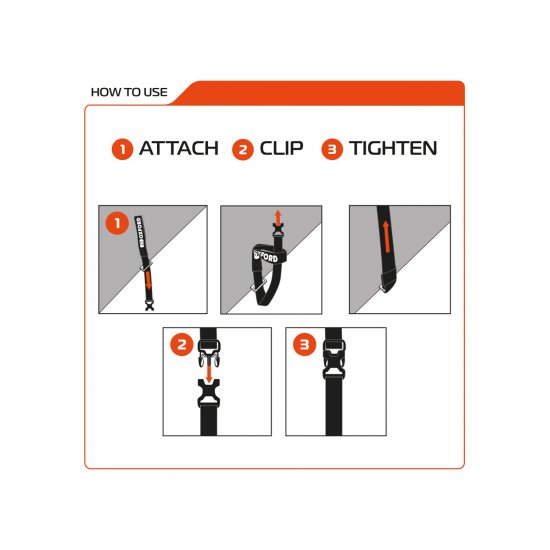 Oxford Atlas B-Clip 26mm x 2.0m Straps at JTS Biker Clothing